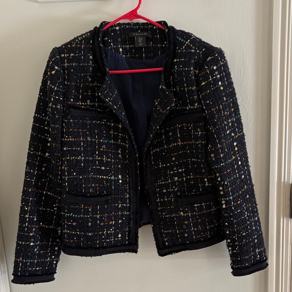 Women's Navy Tweed Jacket